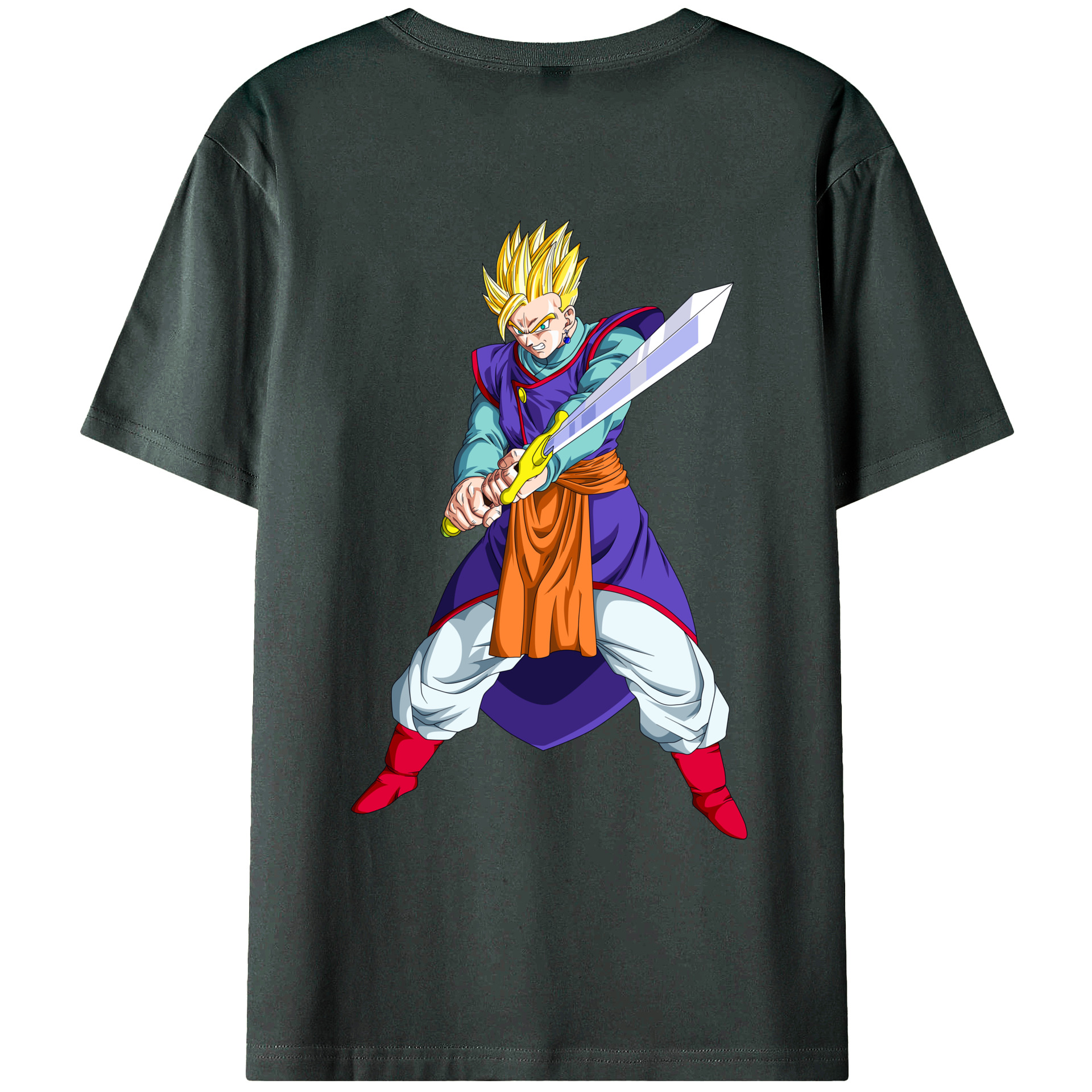（画像用） ドラゴンボール 孫 悟飯（そんごはん）DRAGON BALL Son Gohan 綿100％ メンズ半袖Tシャツ（バックプリント） 通気性